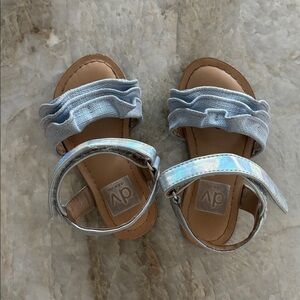 Dolce vita Ruffle Sandals with Silver and Blue Accents